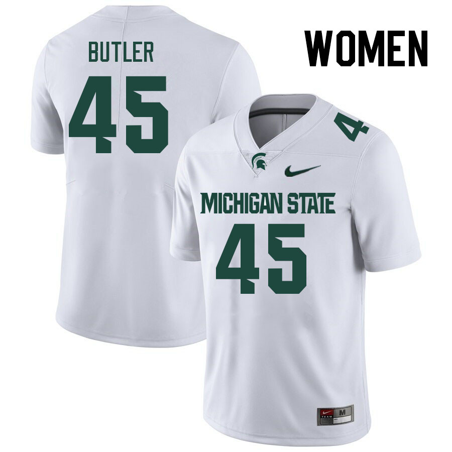 Women #45 Dre Butler Michigan State Spartans College Football Jerseys Stitched-White